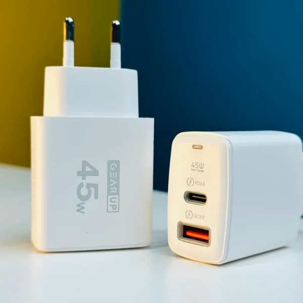 GearUP 45W Fast Charger + Hoco 60W PD Fast Charging Cable Combo
